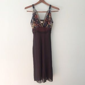 Stunning WestonWear silk dress black/gold/orange M